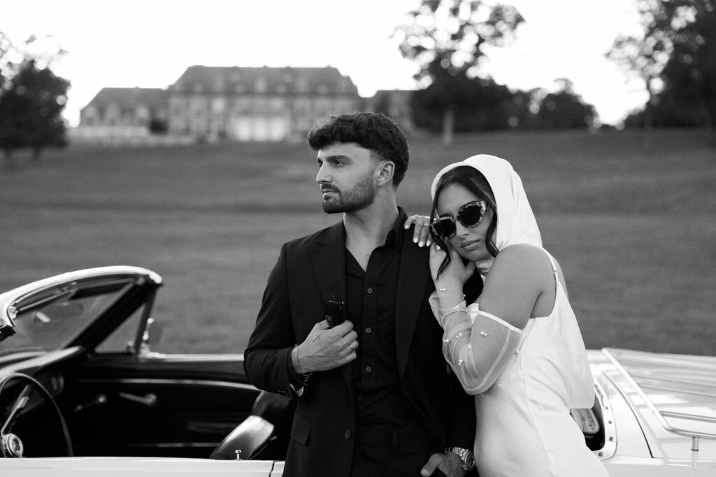 Vintage inspired photos at Aldrich Mansion with classic car