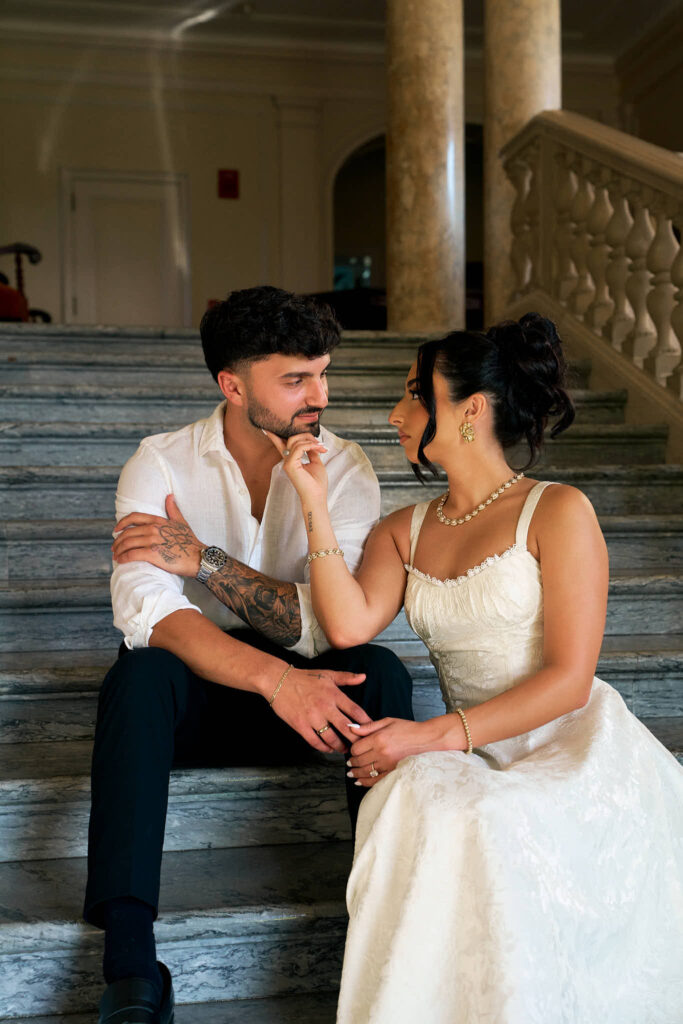 Old money engagement session at Aldrich Mansion