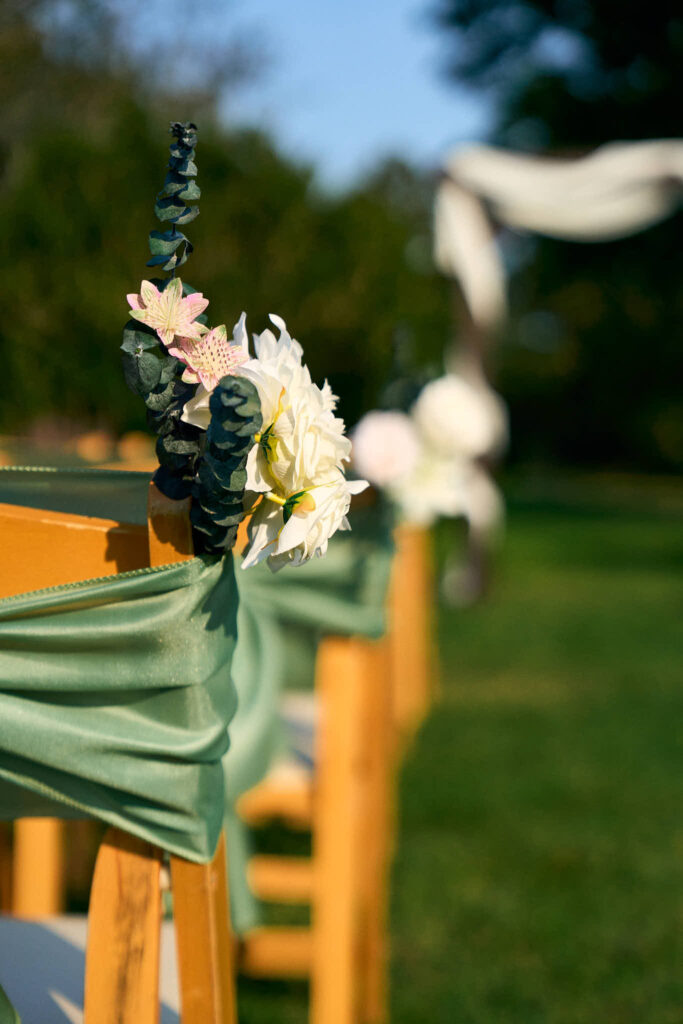 Wedding ceremony details at Mount Hope Farm.