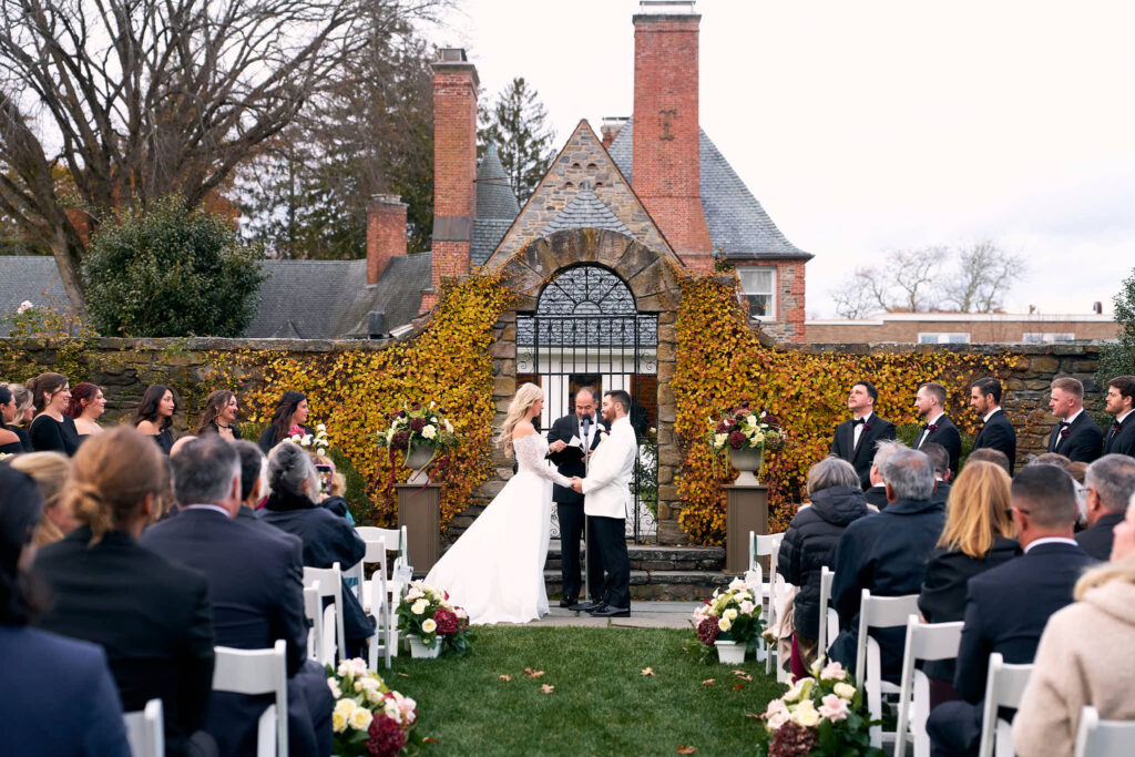 Wedding ceremony at Shepherd's Run wedding venue in Rhode Island