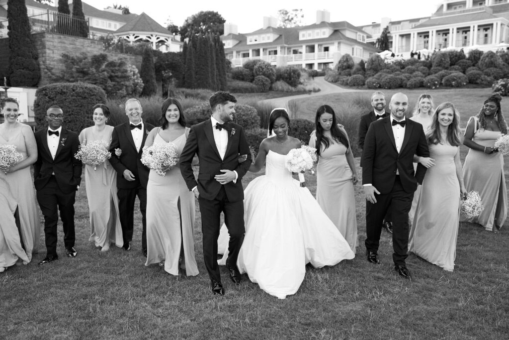 Bridal party at in Westbrook, Connecticut at Water's Edge