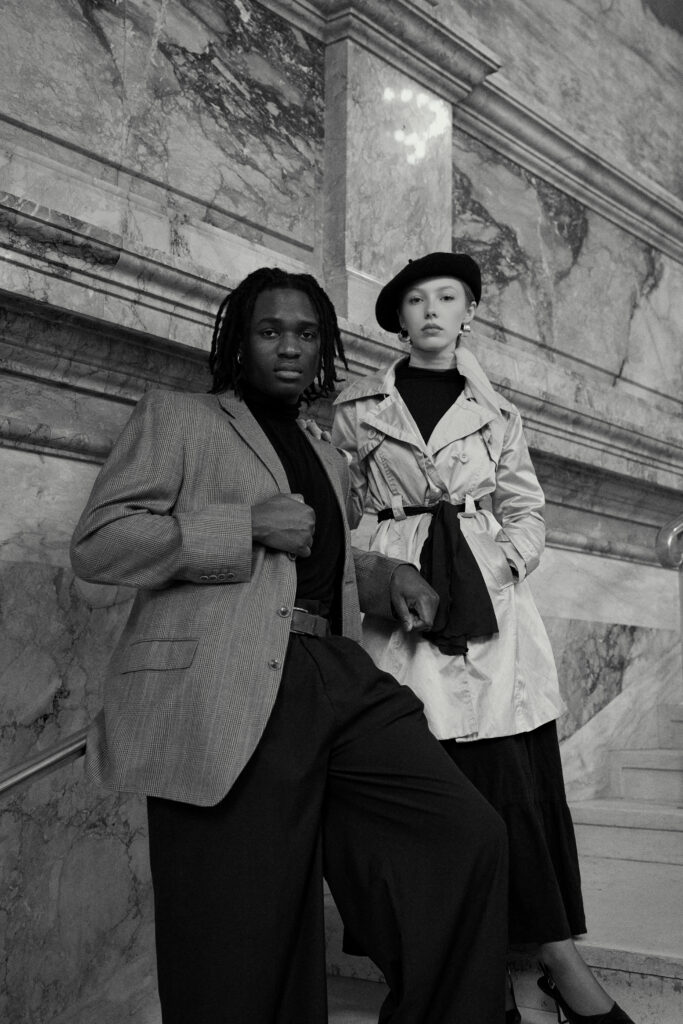 Engagement photos taken at Boston Public Library by Boston wedding photographer