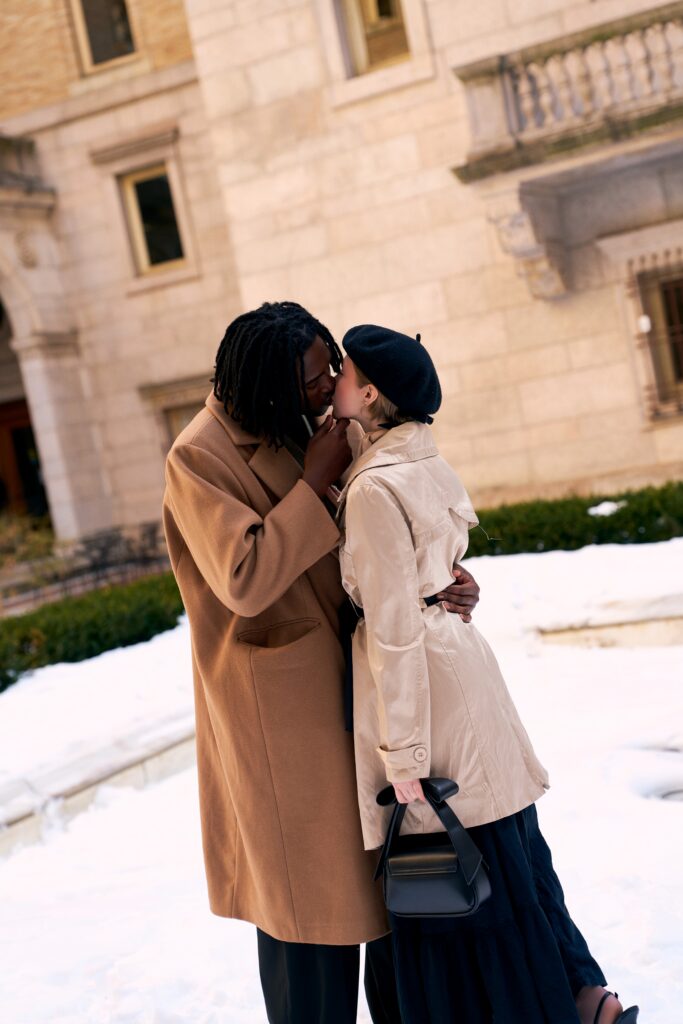 Romantic engagement photos at the Boston Public Library