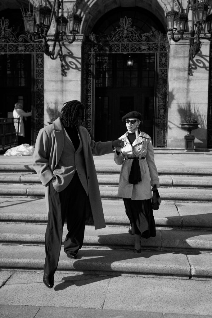 Boston engagement photos in Copley Square, captured by Boston engagement photographer