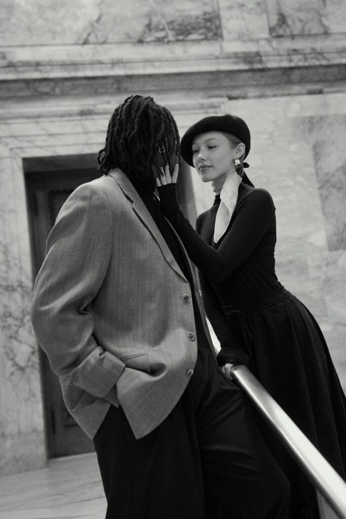 Boston wedding photographer captures old-school photos at library