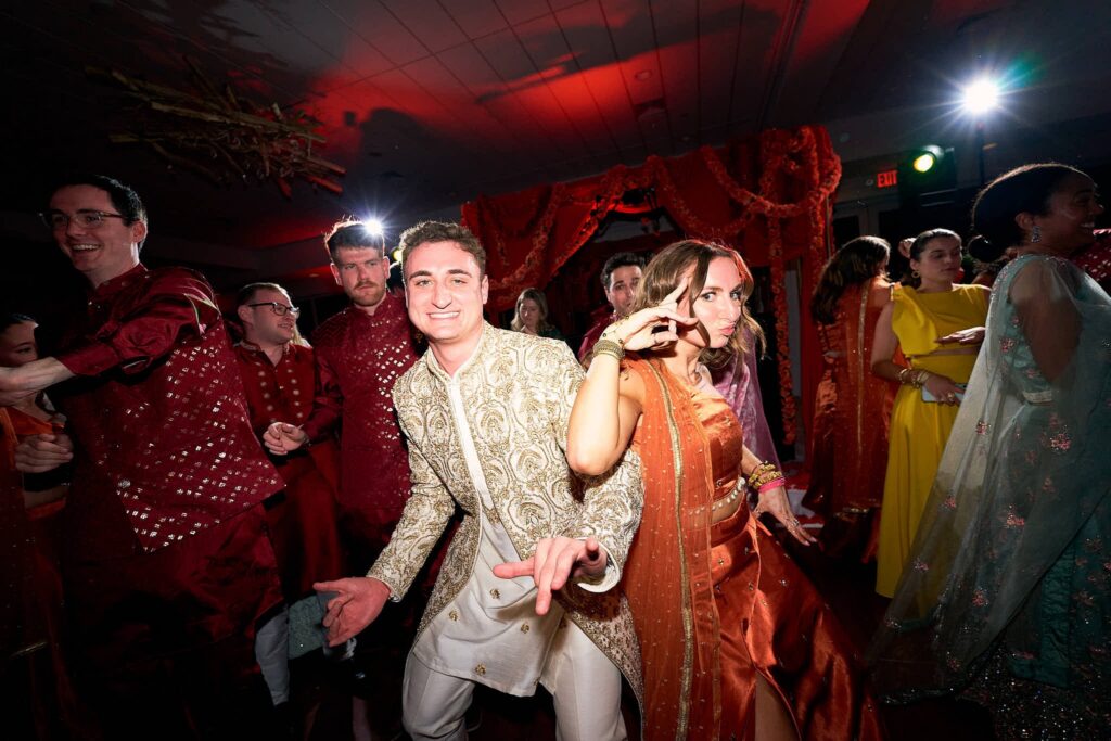 Hindu wedding reception dancing at Newport Beach House