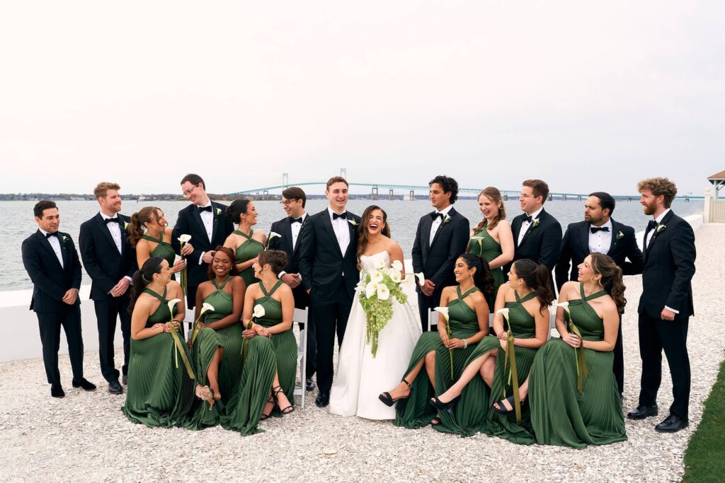 Bridesmaids and groomsmen at Belle Mer wedding