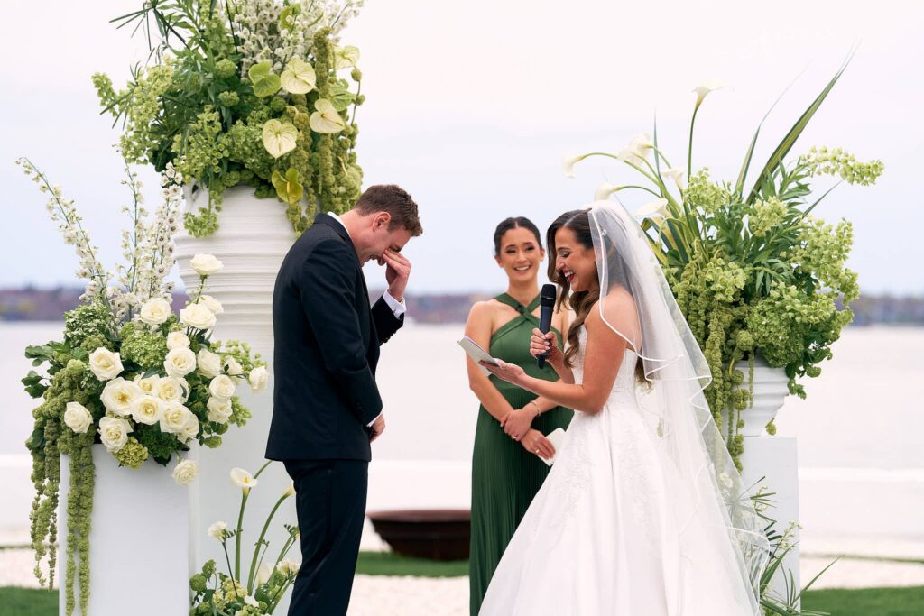 Coastal Belle Mer wedding ceremony in Rhode Island