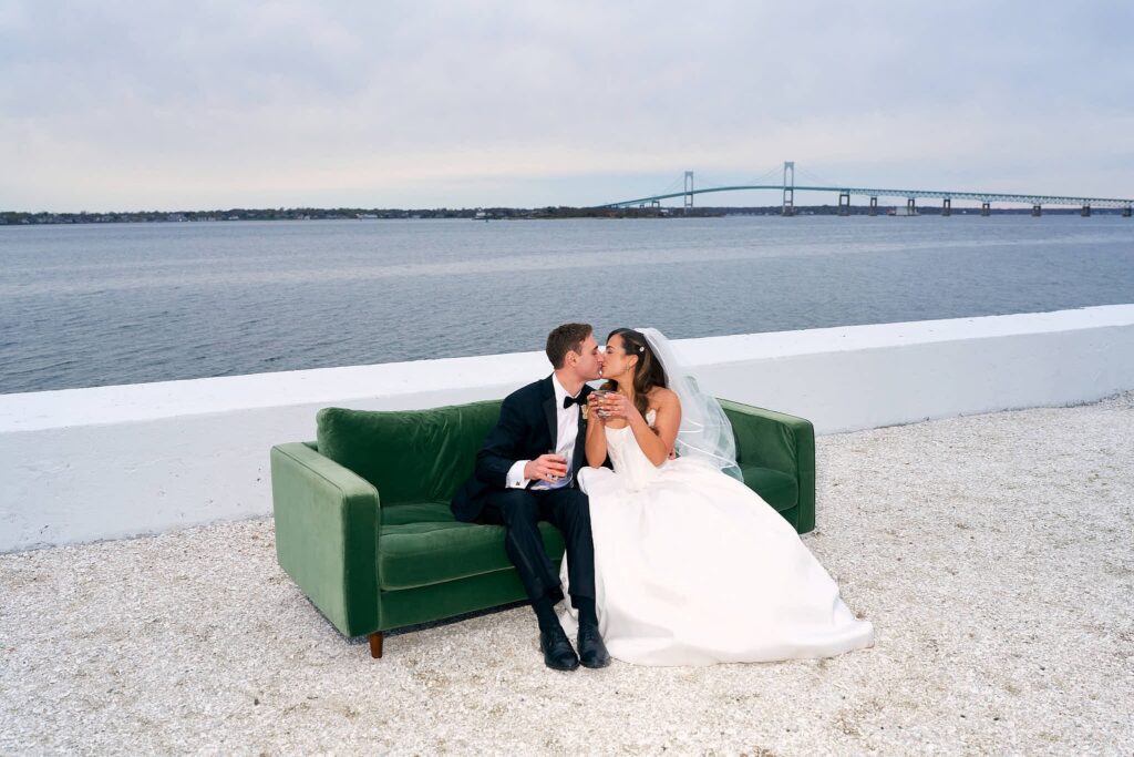 Romantic wedding portrait at Belle Mer wedding reception
