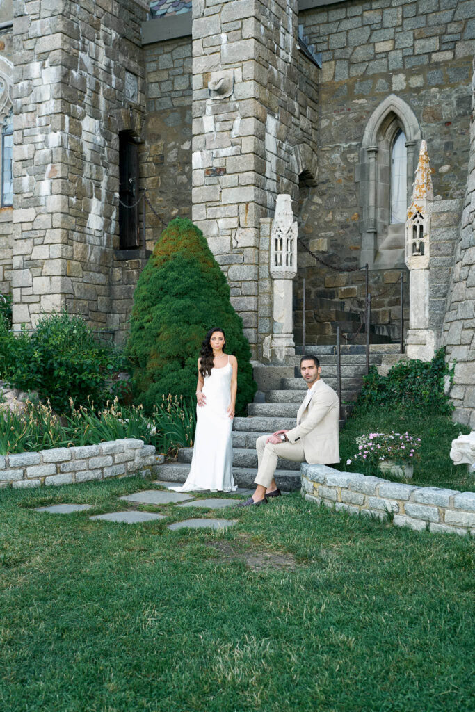 Best engagement session location in New England at Hammond Castle in Gloucester